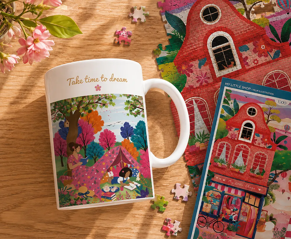 Illustration Story & Sun présentée sur un objet du quotidien